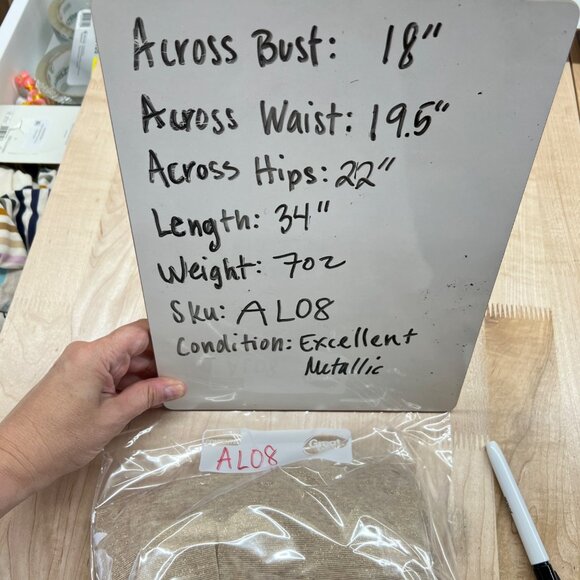 Michael Stars Metallic Gold Halter Dress Cream Beige Size 2 XS - Picture 13 of 13